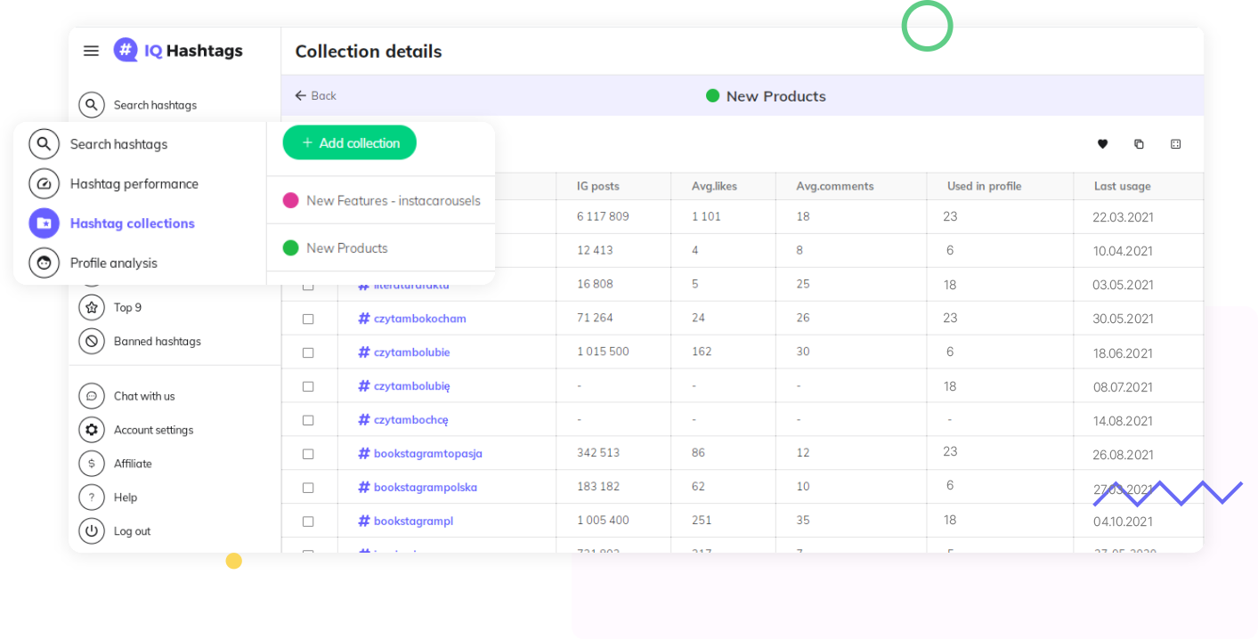 hashtag collections screen 2a