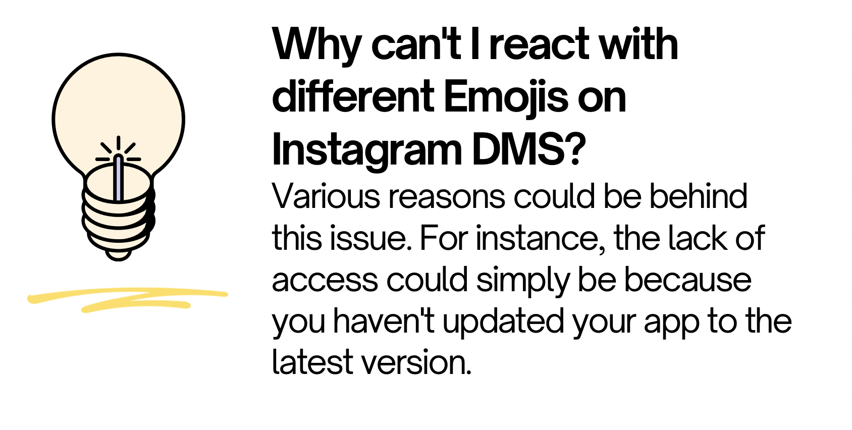 SOLVED: Instagram Emoji Reactions for Direct Messages Not Working SOLVED: Instagram Emoji Reactions for Direct Messages Not Working Explanation